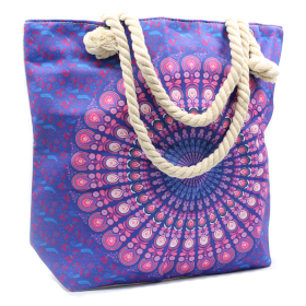 Mandala Tas met Touwriem - Paars Blauw