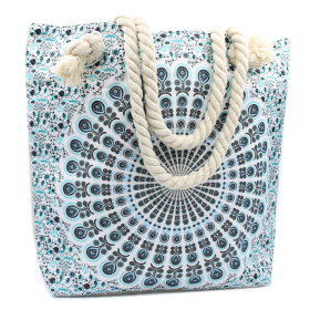 Mandala Tas met Touwriem - Hemels Blauw