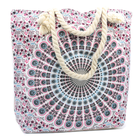 Mandala Tas met Touwriem - Elektrisch Blauw