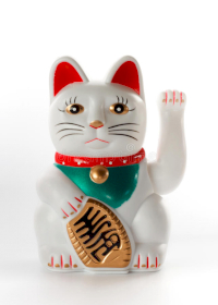 Witte Geldkat - 15cm