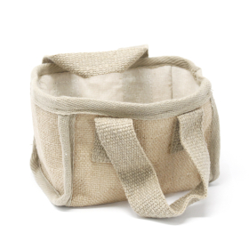 10x Natuurlijke Jute Winkelmand - Klein - 16x10x12cm - Naturel