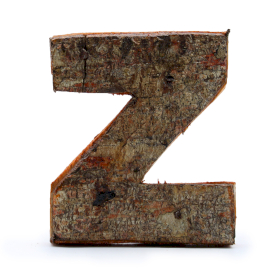 12x Rustieke Schors Letter - Z - 7cm