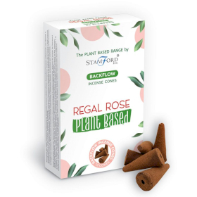 6x Plantaardige Backflow Wierookkegels - Regal Rose