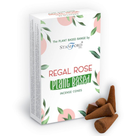 6x Plantaardige Wierookkegels - Regal Rose