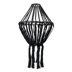 Macrame Lamp - Groot - Zwart