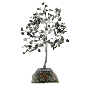 Edelsteen Boom met Orgonite Basis - 160 Steen - Mosagaat