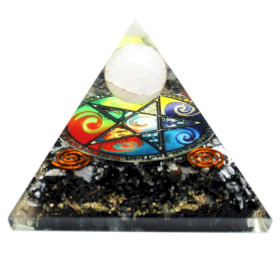 Orgonite Piramide - Middernacht Pentagon - 70mm