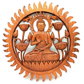 Boeddha & Lotus Paneel - Dia 40cm