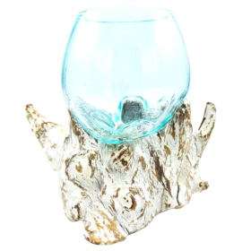Gesmolten Glas op Whitewashed Stronk - Medium Kom
