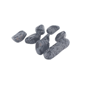 24x Gepolijste Tuimel Stenen - Medium - Obsidiaan Sneeuwvlok