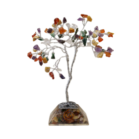 Edelsteen Boom met Orgonite Basis - 80 Steen - Multi