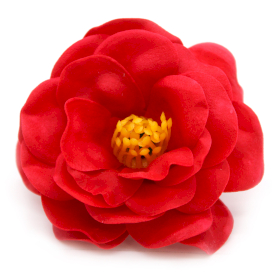 36x Ambachtelijke Zeepbloem- Camelia - Rood