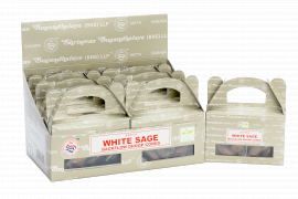 6x Satya Witte Salie Backflow Dhoop Kegels - Doos met 6 pakjes van 24 stuks per pak