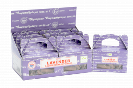 6x Satya Lavendel  Backflow Dhoop Kegels - Doos met 6 pakjes van 24 stuks per pak