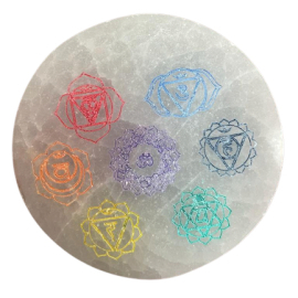 Seleniet Oplaad Borden - Small - 8cm - Chakra Design - Gekleurd