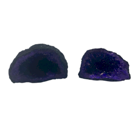 Gekleurde Calciet Geodes - Zwarte Steen - Paars