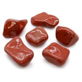 6x Grote Afrikaanse Edelstenen - Jaspis - Rood
