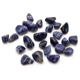 24x Kleine Afrikaanse Edelstenen - Sodaliet - Puur Blauw