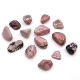 24x Gepolijste Tuimel Stenen - Medium - Rhodonite