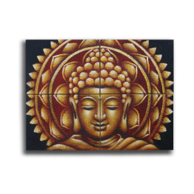 Gouden Boeddha Mandala Brocade Detail 30x40cm x 4