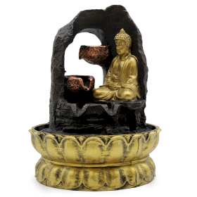Tafelblad Waterornament - 30cm - Gouden Mediterende Boeddha