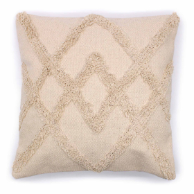 2x Klassieke Kussenhoes - Creme Lux Criss-Cross - 45x45cm