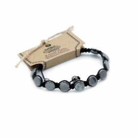 3x Magnetische Hematiet Shamballa Armband -  Round Flats