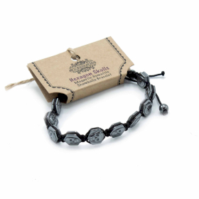 3x Magnetische Hematiet Shamballa Armband -  Zeshoekige Schedels