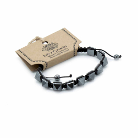 3x Magnetische Hematiet Shamballa Armband -  Stekelige Piramides