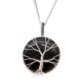 Levensboom Edelsteen Ketting - Zwarte Onyx