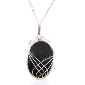 Swirl verpakt Edelsteen Ketting - Zwarte Onyx