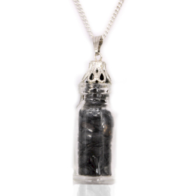 Gebottelde Edelstenen Ketting - Zwarte Onyx