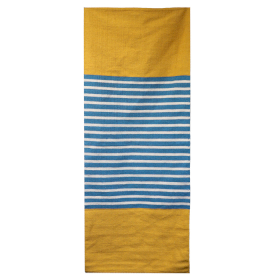 Indiaas Katoenen Vloerkleed - 70x170cm - Geel / Blauw