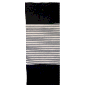 Indiaas Katoenen Vloerkleed - 70x170cm - Zwart / Grijs