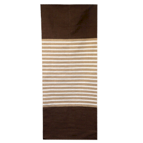 Indiaas Katoenen Vloerkleed - 70x170cm - Donkerbruin / Beige