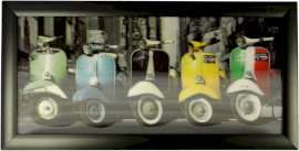 Iconisch 3D 23x50cm - 5 Vespa\'s