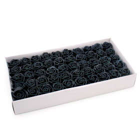 50x Ambachtelijke Zeepbloemen - Med Rose - Zwart Met Witte Rand