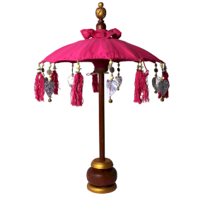 Bali Home Decoratie Parasol - Katoen - Roze - 40cm
