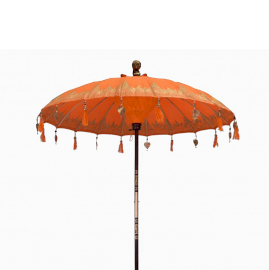 Bali Patio Parasol - Katoen - Oranje Decor - 2m