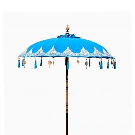 Bali Patio Parasol - Katoen - Turkoois Decor - 2m