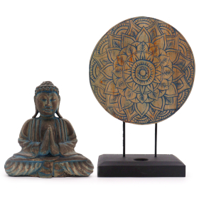 Buddha Feng Shui Set - Bloem Mandala - Blauw
