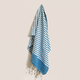 Katoenen Pareo Strandplaid - Hemels Blauw - 100 x 180 cm