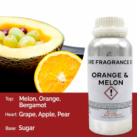 Sinaasappel en Meloen Puur Geur olie- 500ml