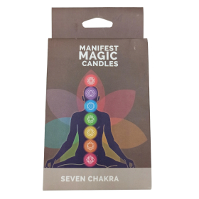 3x Zeven Chakra Manifest Kaarsen (pak van 7)