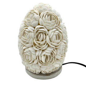 Boho Zeeschelp Lamp - Rozekleurige Ovaal - 15cm