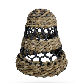 Middelgrote Natuurlijke Lampenkap van Bananenblad & Hitam Raffia - H: 30 x D: 26 cm