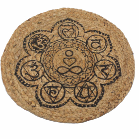 4x Natuurlijke Placemat - Jute 30cm - Chakra Print