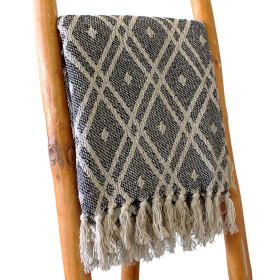 Boho Comfort Throws - 125x150cm - Zwart & Beige Regency