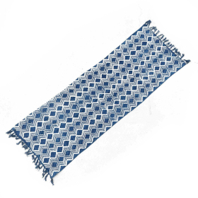 Handgemaakte Indigo Tafelloper - 170x60 cm - Heerak Patroon