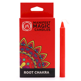 3x Manifest Magische Kaarsen (pak van 12) - Rood - Wortelchakra